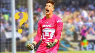 Sebastián Sosa festejando gol con Pumas