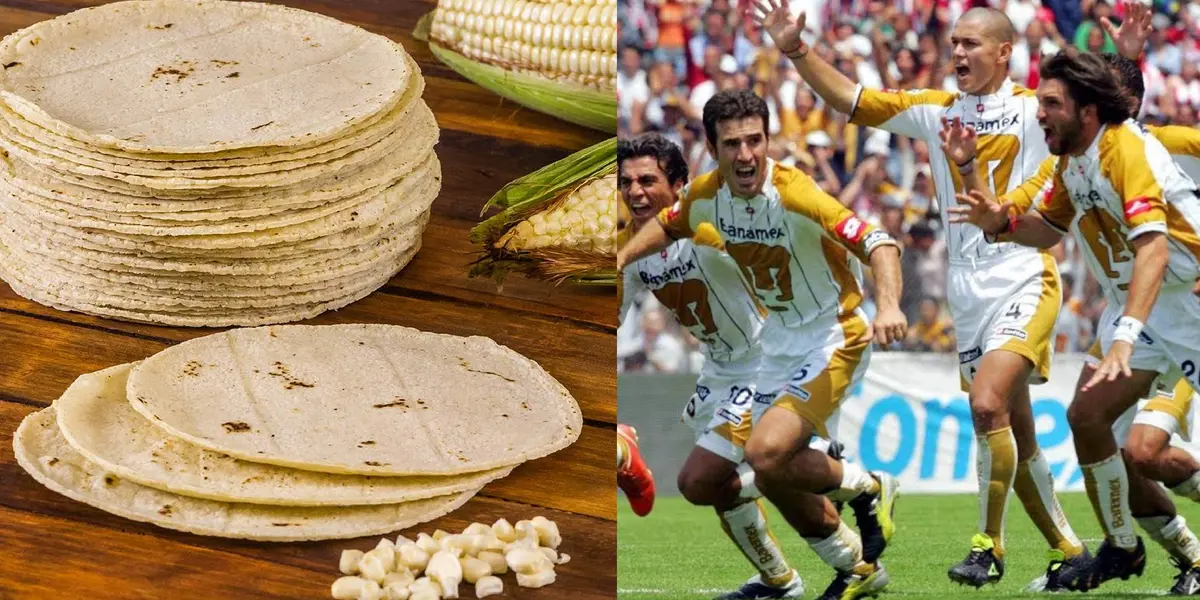 Tortillas y Francisco Fonseca festejando campeonato con los Pumas