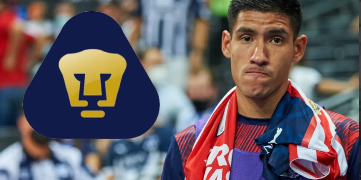 Uriel Antuna con escudo de Pumas