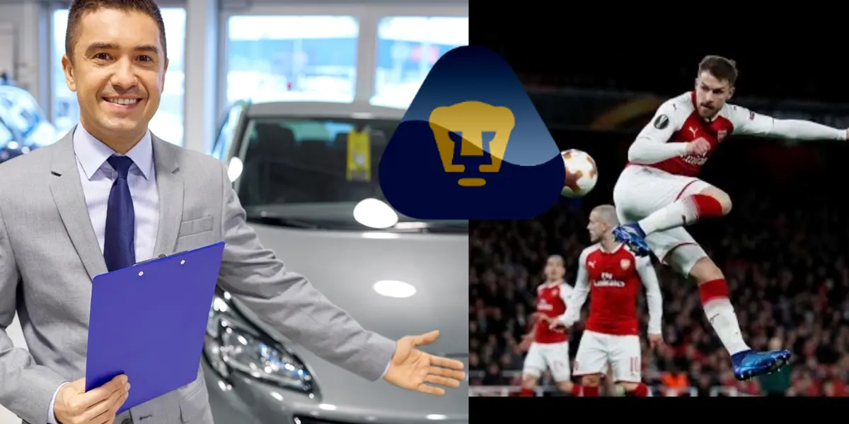 Vendedor de autos, a la derecha, un jugador de Arsenal hace gol de taco (Fuente: Univisión y BBC)