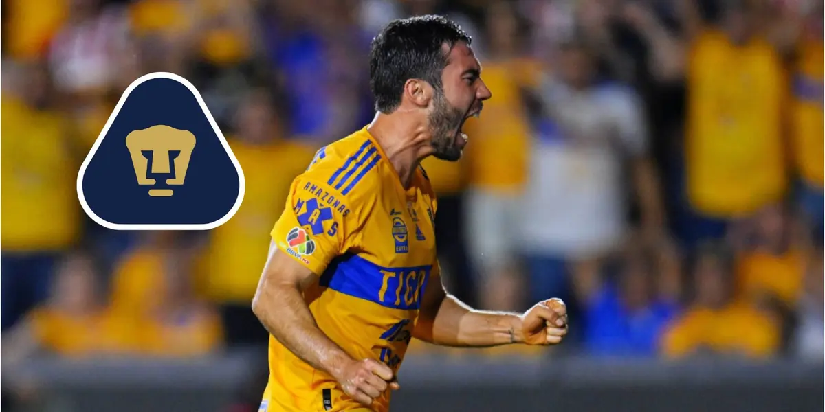 Vigón y el escudo de Pumas/FOTO: Futbol Total